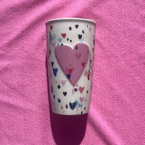 Limited Edition Starbucks Colorful Heart Ceramic Tumbler
